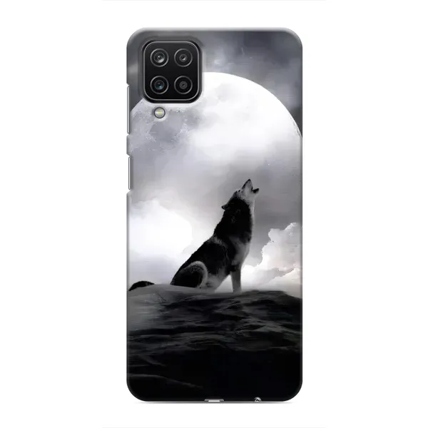 Чехол с рисунком «Волк и луна» для Samsung Galaxy M12 Чехол с рисунком «Волк и луна» для Samsung Galaxy M12