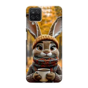 Друкований чохол 'Звірята з кавою' для Samsung Galaxy M12 (Зайчик з кавою)