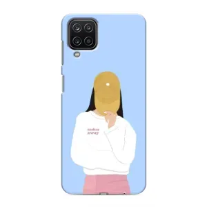 Силиконовый Чехол на Samsung Galaxy M12 с картинкой Стильных Девушек (Желтая кепка)