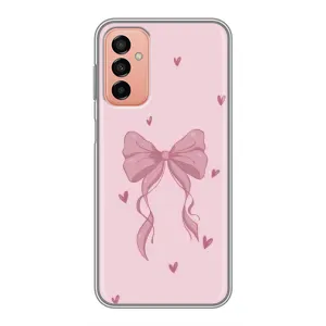 Чехол банты для Samsung Galaxy M13 (Бант на розовом)