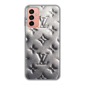 Текстурный Чехол Louis Vuitton для Самсунг Галакси М13 (Бежевый ЛВ)