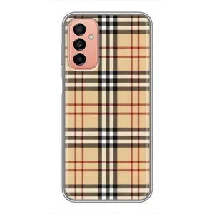 Чехол с Брендами одежды на Самсунг Галакси М13 (Burberry стиль)