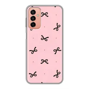 Чехол банты для Samsung Galaxy M13 (Черные бантики)