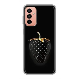 Чехол с изображением вкусной еды для Samsung Galaxy M13 (Чёрная клубника)
