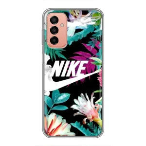 Силіконовый Чохол на Samsung Galaxy M13 з картинкою НАЙК (Квітковий Nike)