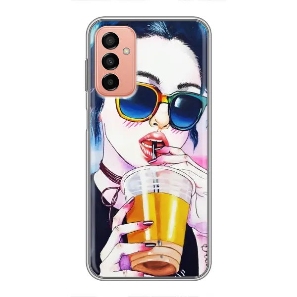 Чехол с рисунком «Девушка с коктейлем» для Samsung Galaxy M13