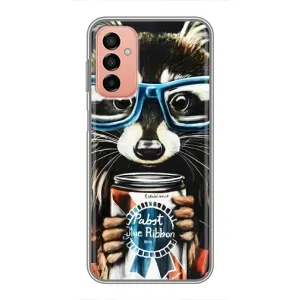 Силиконовый Чехол с Енотами на Samsung Galaxy M13 (Енот в очках)