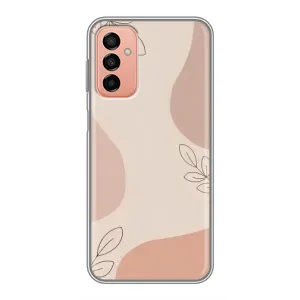 Чехол цветочный дизайн для Samsung Galaxy M13 (Коричневый фон)