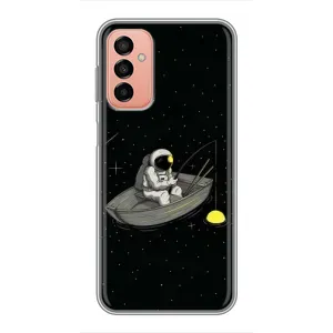 Силіконовый Чохол з принтом "Космонавти" на Samsung Galaxy M13 (Космонавт на рибалці)