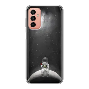Силіконовый Чохол з принтом "Космонавти" на Samsung Galaxy M13 (Космонавт романтик)