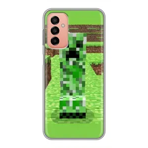 Чехлы для Samsung Galaxy M13 (Персонажи Майн Крафт) (Крипер 2)