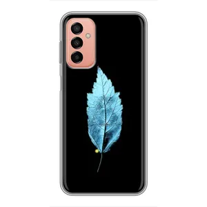 Чехол с картинками на черном фоне для Samsung Galaxy M13 (Листочек)