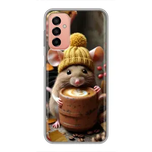 Друкований чохол 'Звірята з кавою' для Samsung Galaxy M13 (Мишка з кавою)
