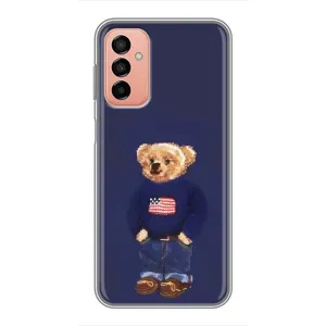 Чехлы Мишка Тедди для Самсунг Галакси М13 (Мишка USA)