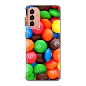 Чехол с изображением вкусной еды для Samsung Galaxy M13 (Разноцветные M&M'S)