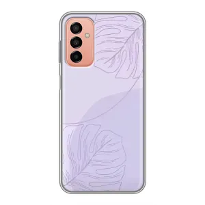 Чехол цветочный дизайн для Samsung Galaxy M13 (Монстера фиолетовая)