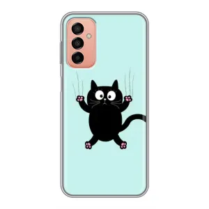 Силиконовый чехол с котиком для Samsung Galaxy M13 (Падающий кот)