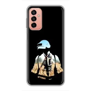 Силиконовый чехол с картинкой "Герой Pubg" на Samsung Galaxy M13 (Пубг мен)