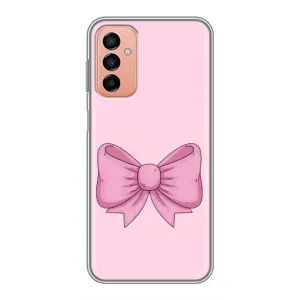 Чехол банты для Samsung Galaxy M13 (Розовый бантик)