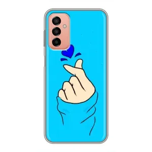 Чехлы (Знак сердечка) на Samsung Galaxy M13 (Сердце на синем)