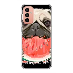 Чехол (ТПУ) Милые собачки для Samsung Galaxy M13 (Смешной Мопс)