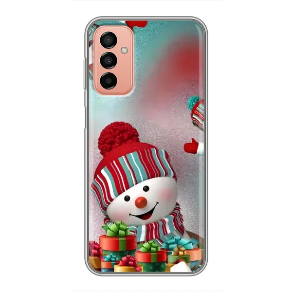 Чехол с рисунком «Снеговик в шапке» для Samsung Galaxy M13 Чехол с рисунком «Снеговик в шапке» для Samsung Galaxy M13