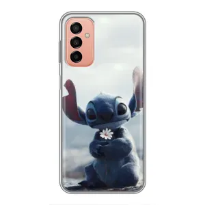 Чехол с рисунком Стич для Samsung Galaxy M13 (Стич с цветочком)