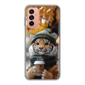Друкований чохол 'Звірята з кавою' для Samsung Galaxy M13 (Тигр з кавою)