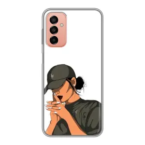 Силиконовый Чехол на Samsung Galaxy M13 с картинкой Стильных Девушек (В зеленом)