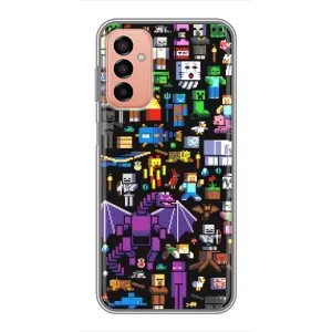 Чехол майнкрафт для Samsung Galaxy M13 (Все персонажи)