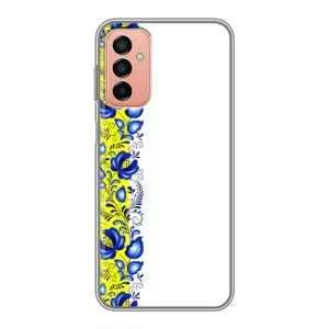 Силіконовый Чохол на Samsung Galaxy M13 з картинкой Вишиванки (Жовто-біла вишиванка)