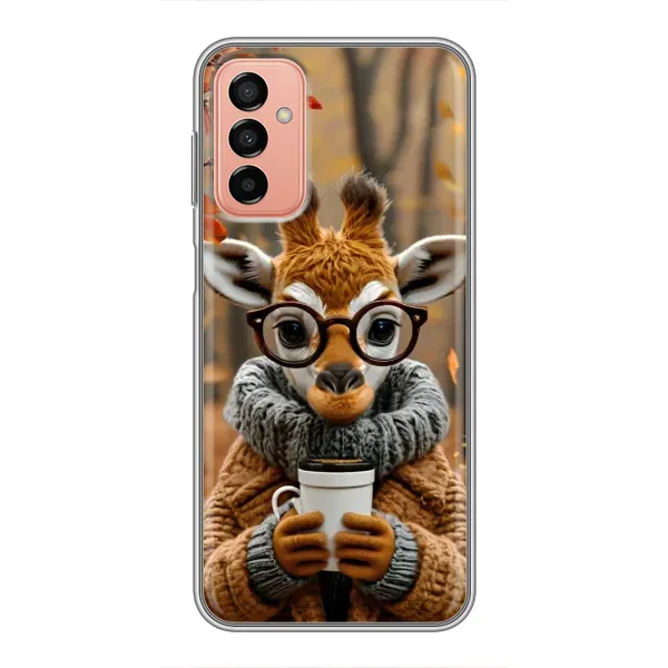 Чехол с рисунком «Жираф с кофе» для Samsung Galaxy M13 Чехол с рисунком «Жираф с кофе» для Samsung Galaxy M13