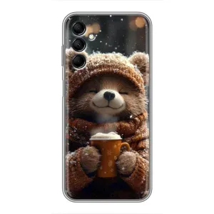 Печатный чехол «Зверята с кофе» для Samsung Galaxy M14 (M146) (Медвежонок с кофе)