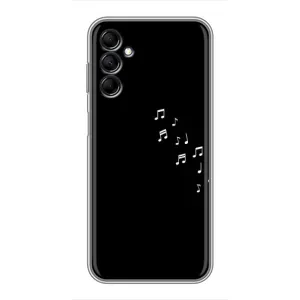 Чехол с картинками на черном фоне для Samsung Galaxy M14 (M146) (Ноты)