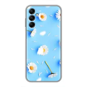 Чехол с Цветами для Samsung Galaxy M14 (M146) (ромашки на голубом)