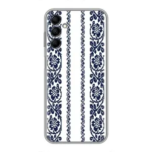 Силиконовый Чехол на Samsung Galaxy M14 (M146) с картинкой Вышиванки (Синяя вышиванка)