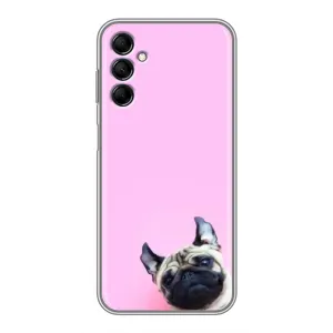 Бампер для Samsung Galaxy M14 (M146) с картинкой "Песики" (Собака на розовом)