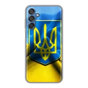 Чехол с картинкой (Патриотический ГЕРБ) на Samsung Galaxy M15 (M156) (Герб и Флаг Украины)