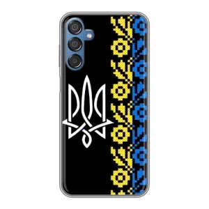Силиконовый Чехол на Samsung Galaxy M15 (M156) (Герб и вышыванка)