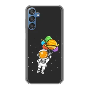 Силіконовый Чохол з принтом "Космонавти" на Samsung Galaxy M15 (M156) (Космонавт з кульками)