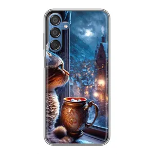 Чехлы на Новый Год Samsung Galaxy M15 (M156) (Кот новогодний)