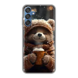 Печатный чехол «Зверята с кофе» для Samsung Galaxy M15 (M156) (Медвежонок с кофе)