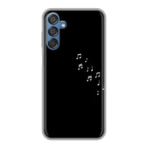 Чехол с картинками на черном фоне для Samsung Galaxy M15 (M156) (Ноты)