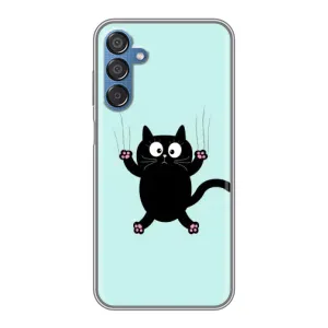 Силиконовый чехол с котиком для Samsung Galaxy M15 (M156) (Падающий кот)