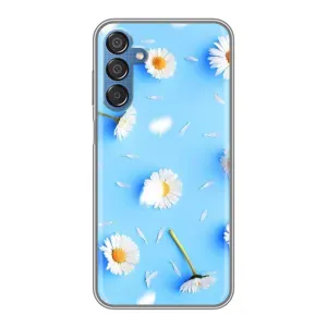 Чехол с Цветами для Samsung Galaxy M15 (M156) (ромашки на голубом)