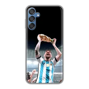 Чехлы Лео Месси Аргентина для Samsung Galaxy M15 (M156) (Счастливый Месси)