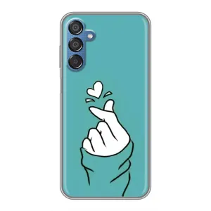 Чехлы (Знак сердечка) на Samsung Galaxy M15 (M156) (Сердечко на бирюзовом)