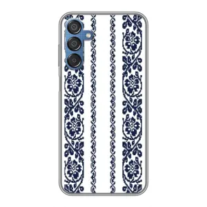 Силиконовый Чехол на Samsung Galaxy M15 (M156) с картинкой Вышиванки (Синяя вышиванка)