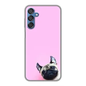 Бампер для Samsung Galaxy M15 (M156) с картинкой "Песики" (Собака на розовом)
