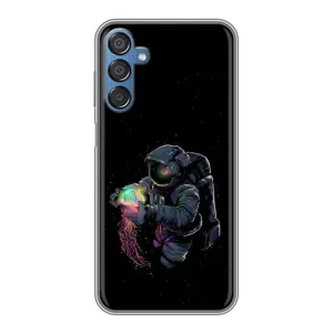 Силіконовый Чохол з принтом "Космонавти" на Samsung Galaxy M15 (M156) (В руках земля)